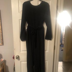 Black Long Sleeve Pant Romper